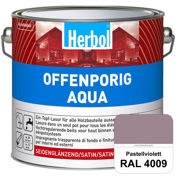 Offenporig Aqua (RAL 4009 Pastellviolett) Wasserverdünnbar & hochwertige Ein-Topf-Holzlasur - Feucht
