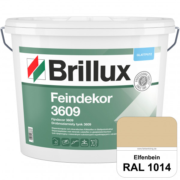 Feindekor ELF 3609 (RAL 1014 Elfenbein) Glattputz nach DIN EN 15824 zur Erzielung dekorativer und st
