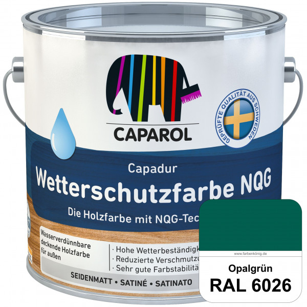 Capadur Wetterschutzfarbe NQG (RAL 6026 Opalgrün) Holzfarbe mit NQG-Technologie wasserbasiert für au