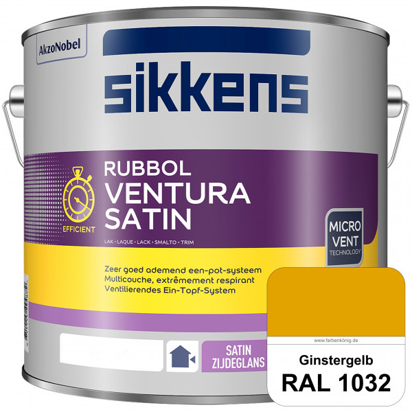 Rubbol Ventura Satin (RAL 1032 Ginstergelb) Seidenglanzlack (lösemittelhaltig) Fenster & Türen außen