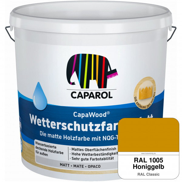 CapaWood® Wetterschutzfarbe Matt (RAL 1005 Honiggelb) - ersetzt Capadur Wetterschutzfarbe Matt