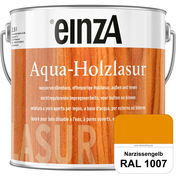 einzA Aqua-Holzlasur (RAL 1007 Narzissengelb) wasserverdünnbare offenporige Holzlasur für Holzbautei