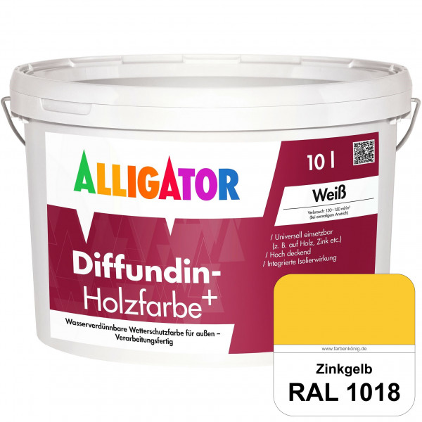 Diffundin-Holzfarbe+ (RAL 1018 Zinkgelb)