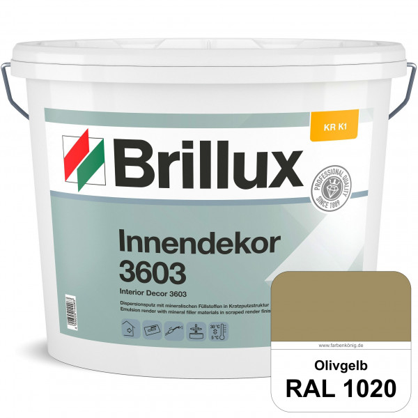 Innendekor ELF KR-K1 3603 (RAL 1020 Olivgelb) Kratzputz nach zur Erzielung dekorativer und strapazie