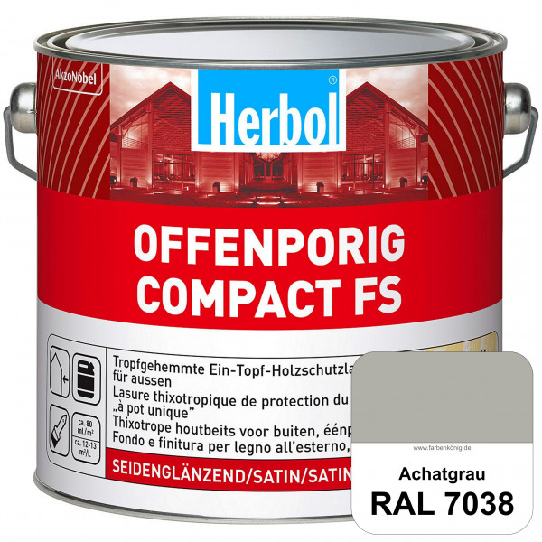 Offenporig Compact FS (RAL 7038 Achatgrau) Rationelle & thixotrope Ein-Topf-Holzlasur (außen)