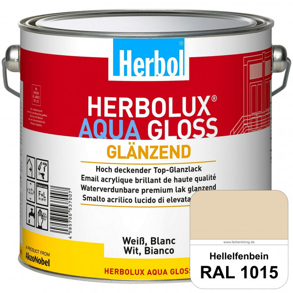 Herbolux Aqua Gloss (RAL 1015 Hellelfenbein) Wasserverdünnbarer Top-Glanzlack (Innen)