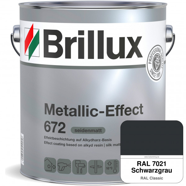 Metallic-Effect 672 (RAL 7021 Schwarzgrau) schnell trocknender Alkydharzlack für Metalleffekte (inne