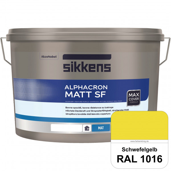 Alphacron Matt SF (RAL 1016 Schwefelgelb) stumpfmatte & hochwertige Premium-Wandfarbe (innen)