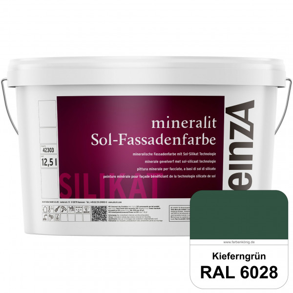 einzA mineralit Sol Fassadenfarbe (RAL 6028 Kieferngrün) mineralische Fassadenfarbe mit Sol-Silikat