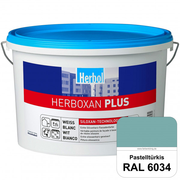 Herboxan Plus (RAL 6034 Pastelltürkis) Siliconharz-Fassadenfarbe für längere saubere Fassaden