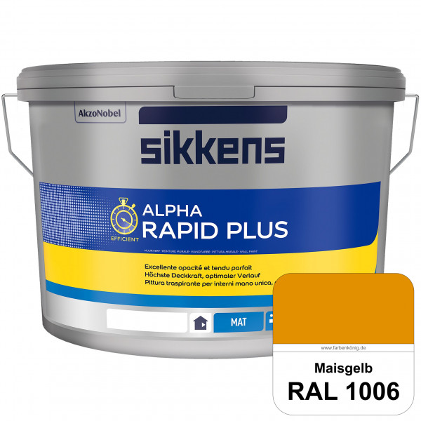 Alpha Rapid Plus (RAL 1006 Maisgelb) Hochwertige & stumpfmatte Wandfarbe für mittlere Belastungen