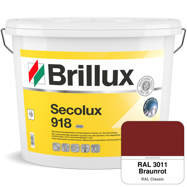 Secolux 918 TSR-Formel (RAL 3011 Braunrot) für den Einsatz auf WDVS - ehemals Silicon-Fassadenfarbe