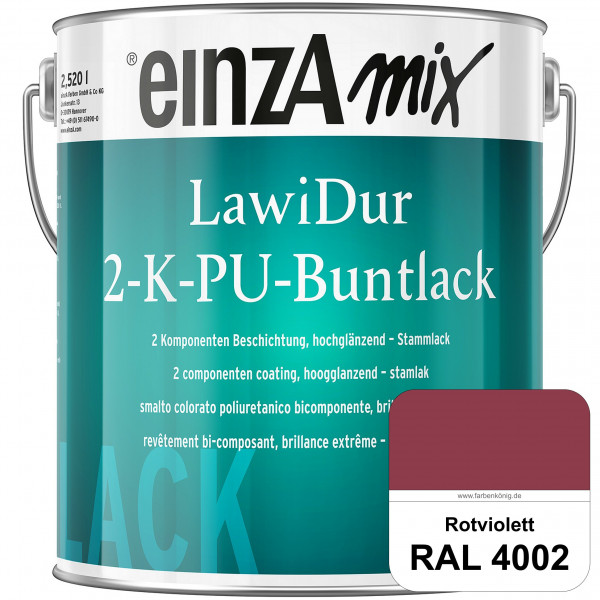 einzA LawiDur 2-K-PU-Buntlack - Hochglanz (RAL 4002 Rotviolett)