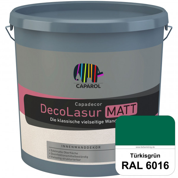 Capadecor DecoLasur Matt (RAL 6016 Türrkisgrün) Matte Lasurfarbe auf Dispersionsbasis (innen)
