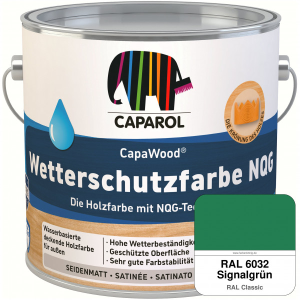 CapaWood® Wetterschutzfarbe NQG (RAL 6032 Signalgrün) - ersetzt Capadur Wetterschutzfarbe NQG