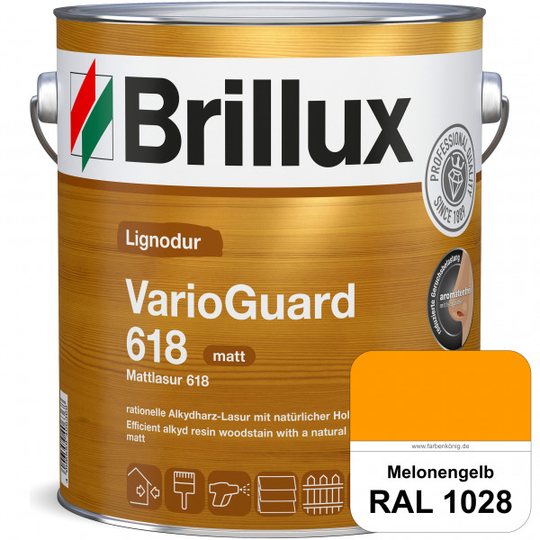 Mattlasur 618 (RAL 1028 Melonengelb) matte & wetterbeständige Lasur (lösemittelhaltig) für Laub- und