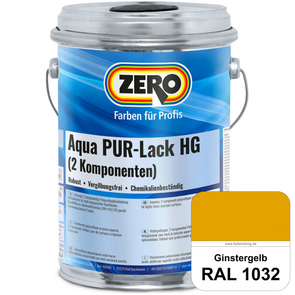 Aqua PUR-Lack HG inkl. Härter (RAL 1032 Ginstergelb)
