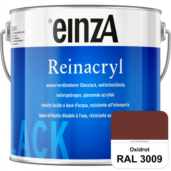 einzA Reinacryl (RAL 3009 Oxidrot) wetterbeständige glänzende Acryl-PU-Lackfarbe