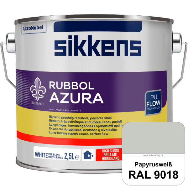 Rubbol Azura (RAL 9018 Papyrusweiß) hochglänzender Lack (löselmittelhaltig) innen & außen