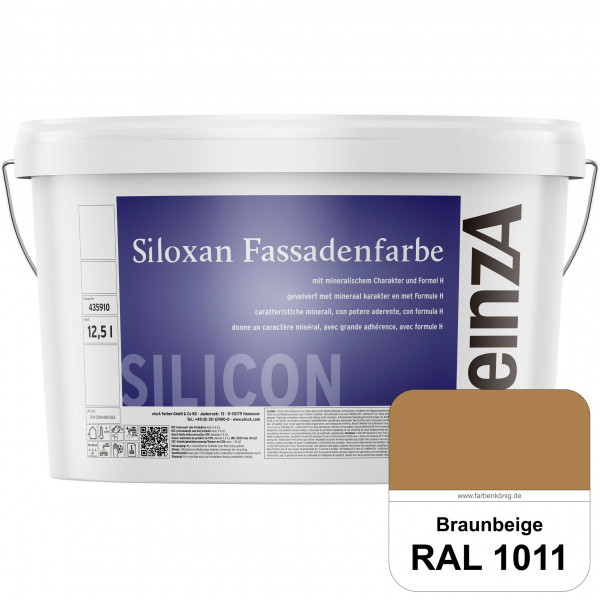 einzA Siloxan Fassadenfarbe (RAL 1011 Braunbeige) Siliconvergütete Fassadenfarbe