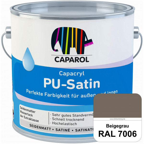 Capacryl PU-Satin (RAL 7006 Beigegrau) hochwertige Zwischen-/ Schlusslackierungen für grundierte Ho