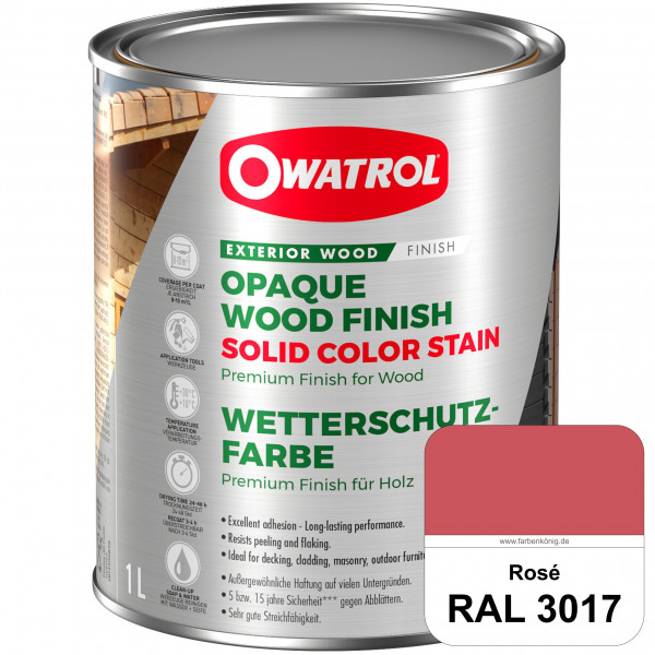 Solid Color Stain (RAL 3017 Rosa) deckende und matte Wetterschutzfarbe außen