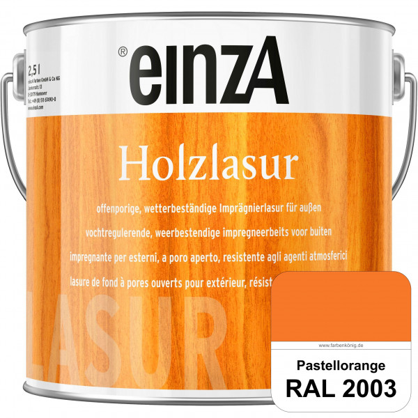 einzA Holzlasur (RAL 2003 Pastellorange) Offenporige Imprägnierlasur für Außen-Holzbauteile