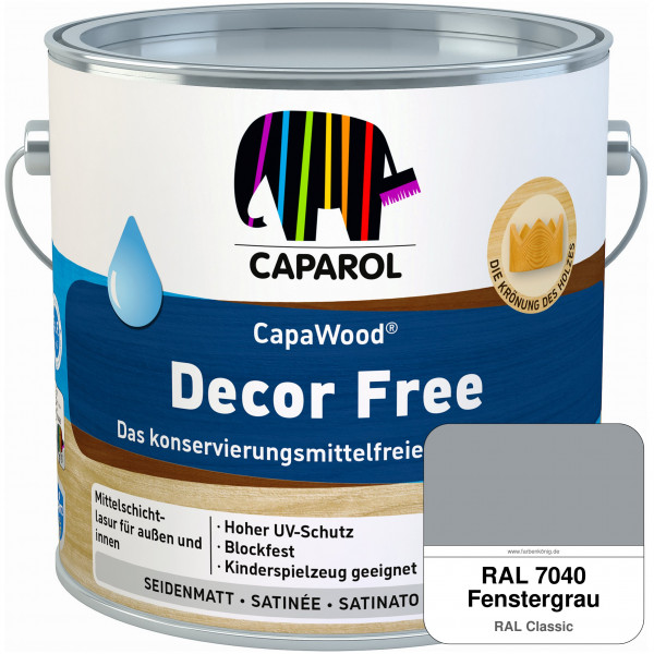 CapaWood® Decor Free (RAL 7040 Fenstergrau) - ersetzt Capadur DecorLasur KF