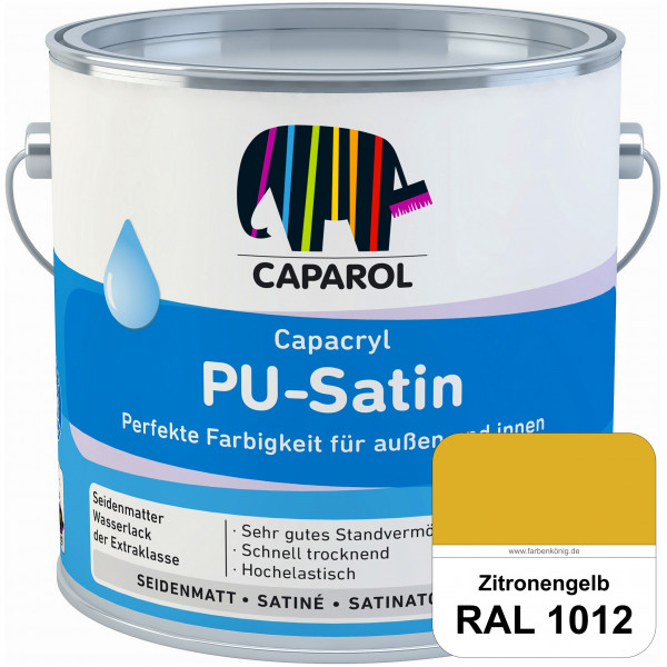 Capacryl PU-Satin (RAL 1012 Zitronengelb) hochwertige Zwischen-/ Schluss­lackierungen für grundierte