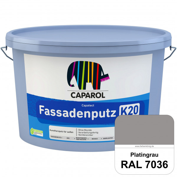 Capatect Sylitol Fassadenputz K20 (RAL 7036 Platingrau) Silikatisch gebundener Strukturputz nach DIN