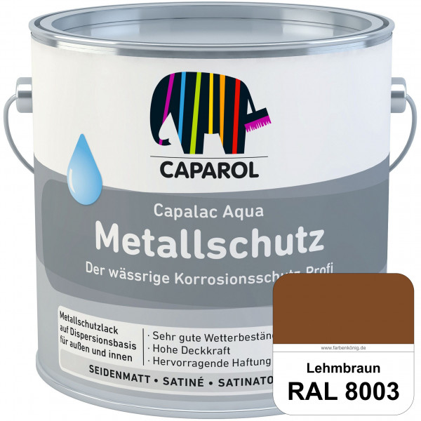 Capalac Aqua Metallschutz (RAL 8003 Lehmbraun) wasserbasierter Korrosionsschutz für Stahl & verzinkt