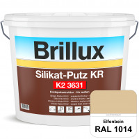 Silikat-Putz KR K2 3631 (RAL 1014 Elfenbein) Dekorativer Kratzputz auf Silikatbasis