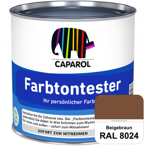 Farbtontester (RAL 8024 Beigebraun) Individuell abgetönte Dispersionsfarbe zum Anlegen von Farbtonmu