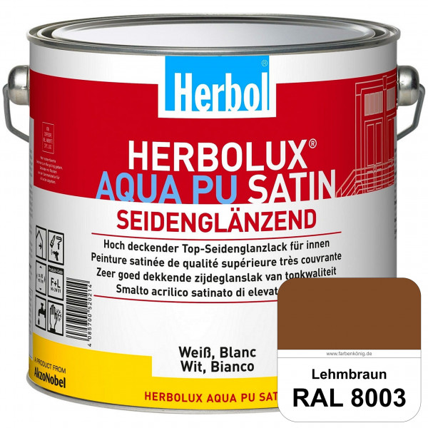 Herbolux Aqua PU Satin (RAL 8003 Lehmbraun) Wasserverdünnbarer Top-PU-Seidenglanzlack (Innen)