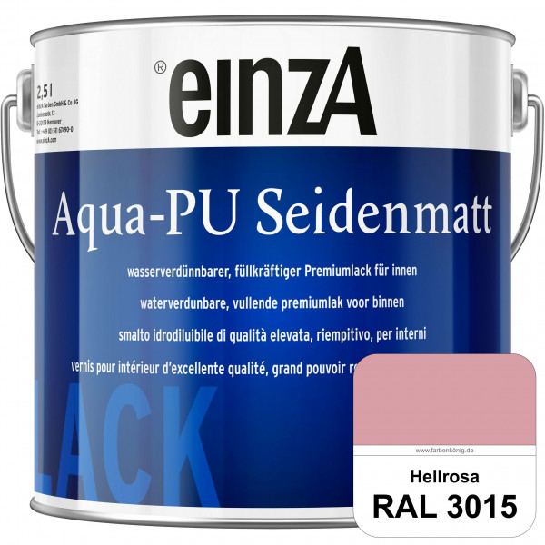 einzA Aqua-PU seidenmatt (RAL 3015 Hellrosa) wasserverdünnbarer Premiumlack für innen