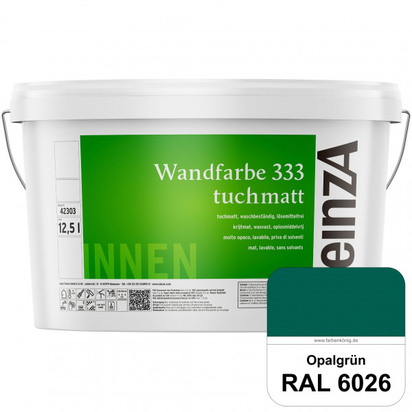 einzA Wandfarbe 333 tuchmatt (RAL 6026 Opalgrün) Hochdeckende, waschbeständige Wandfarbe