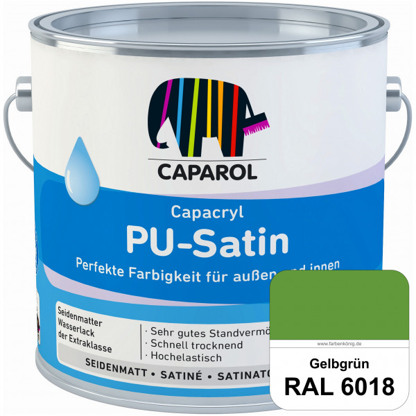 Capacryl PU-Satin (RAL 6018 Gelbgrün) hochwertige Zwischen-/ Schluss­lackierungen für grundierte Hol