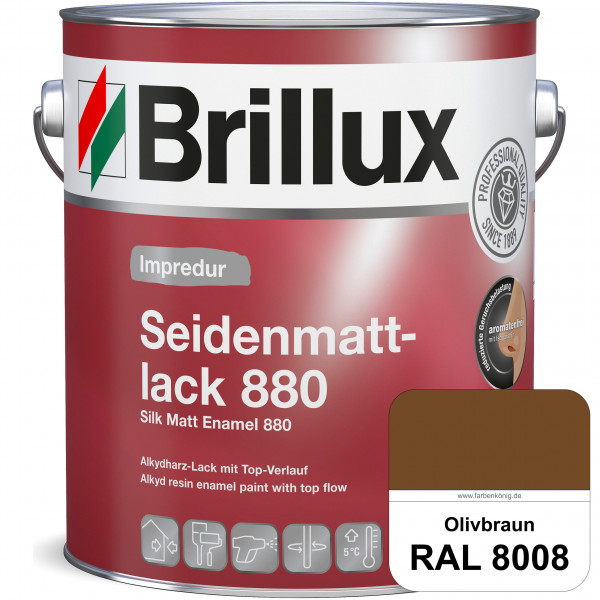 Impredur Seidenmattlack 880 (RAL 8008 Olivbraun) für Holz- oder Metallflächen innen & außen