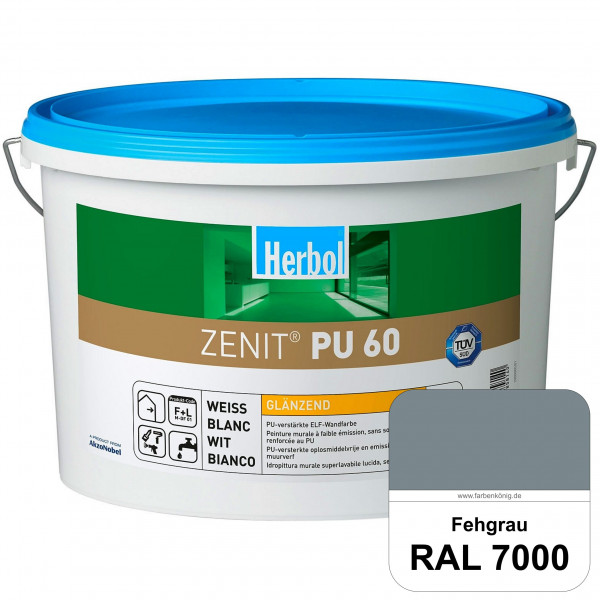 Zenit PU 60 (RAL 7000 Fehgrau) glänzende und strapazierfähige PU-Wandfarbe