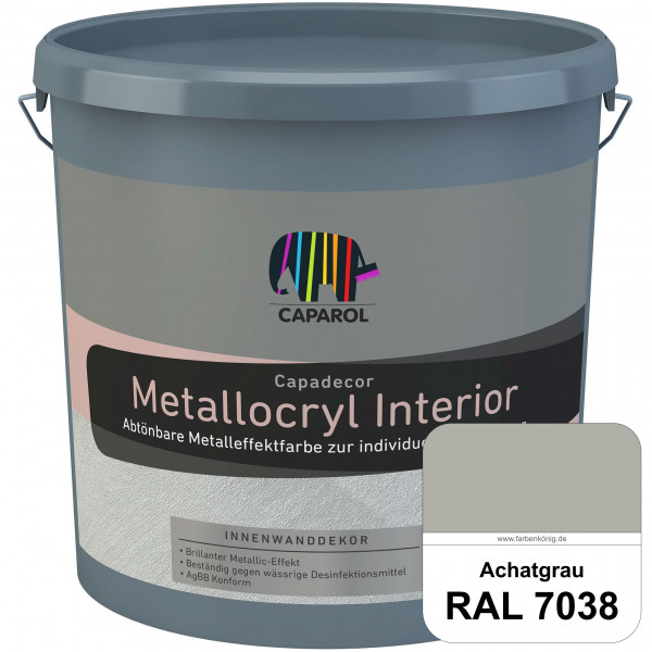 Capadecor Metallocryl Interior (RAL 7038 Achatgrau) Glänzende Dispersionsfarbe mit metallischer Opti