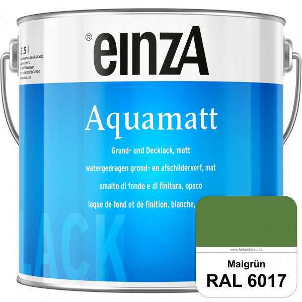 einzA Aquamatt (RAL 6017 Maigrün) Wasserverdünnbare Vorstreichfarbe & matte Lackfarbe