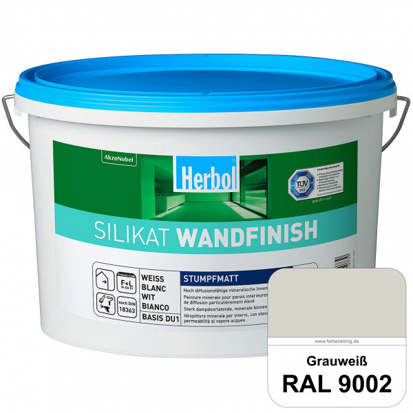 Silikat WandFinish (RAL 9002 Grauweiß) mineralische Wandfarbe für ein gesundes Wohnklima