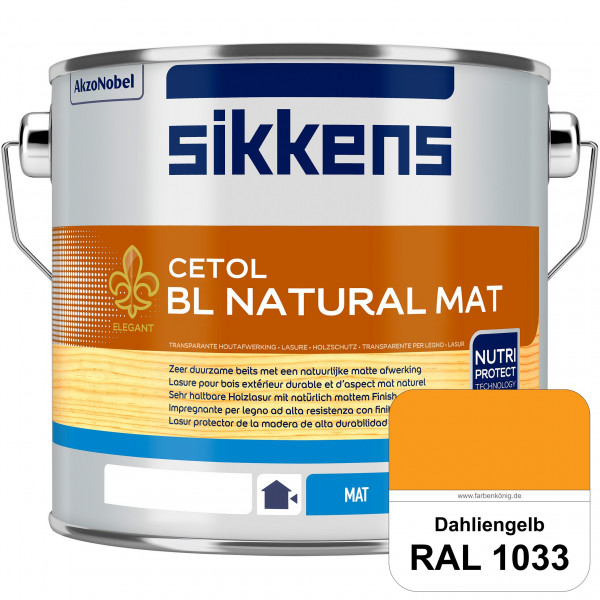 Cetol BL Natural Mat (RAL 1033 Dahliengelb) Matte, wasserverdünnnbare Dünnschichtlasur