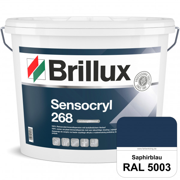 Sensocryl ELF 268 (RAL 5003 Saphirblau) hochwertige seidenglänzende & strapazierfähige Reinacrylat-I