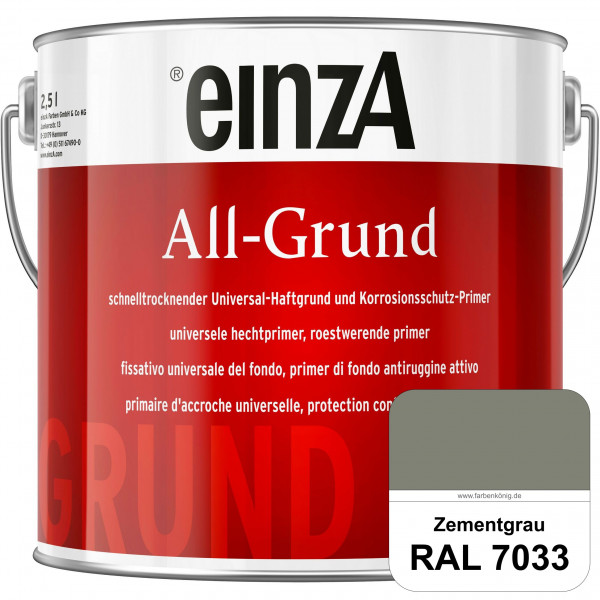 einzA All-Grund (RAL 7033 Zementgrau) Schnelltrocknender Haftgrund & Korrosionsschutz-Primer
