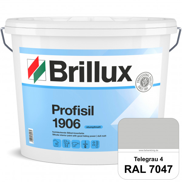 Profisil 1906 Silikat-Innenfarbe (RAL 7047 Telegrau 4) stumpfmatte Innenfarbe für Allergiker nach DI