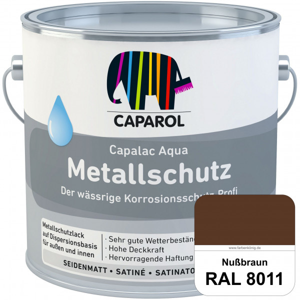 Capalac Aqua Metallschutz (RAL 8011 Nussbraun) wasserbasierter Korrosionsschutz für Stahl & verzinkt