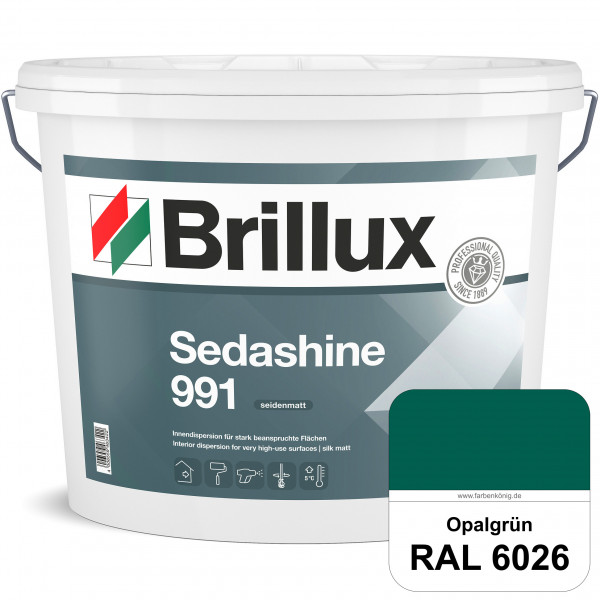 Sedashine 991 (RAL 6026 Opalgrün) Seidenmatte Innendispersion für hoch strapazierfähige & gut reinig