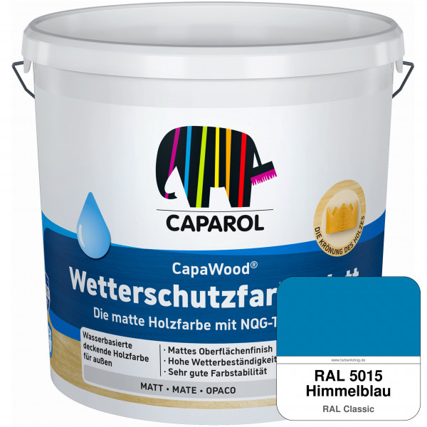 CapaWood® Wetterschutzfarbe Matt (RAL 5015 Himmelblau) - ersetzt Capadur Wetterschutzfarbe Matt