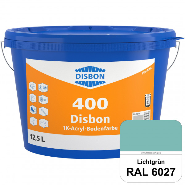 Disbon 400 1K-Acryl-Bodenfarbe (RAL 6027 Lichtgrün) Dispersionsbeschichtung für mineralische Bodenfl